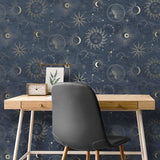 Kalel Navy by Fine Decor Celestial Wallpaper – Brewster Home Fashions FD43346