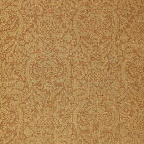 VALENCAY DAMASK in Camel from the PALAZZO Collection by Schumacher. Hand screen printed damask wallpaper with a classic ornamental pattern.
