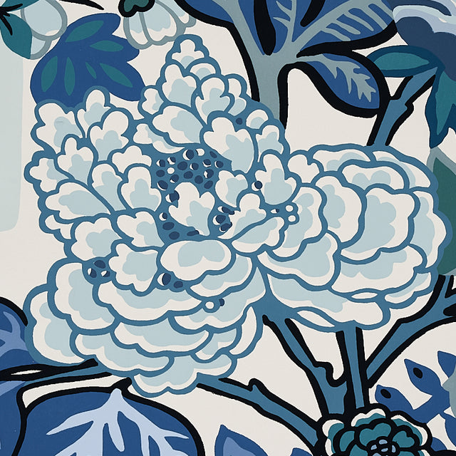 Chiang Mai Dragon China Blue by Schumacher Iconic Chinoiserie Dragon Wallpaper – Schumacher 5001062