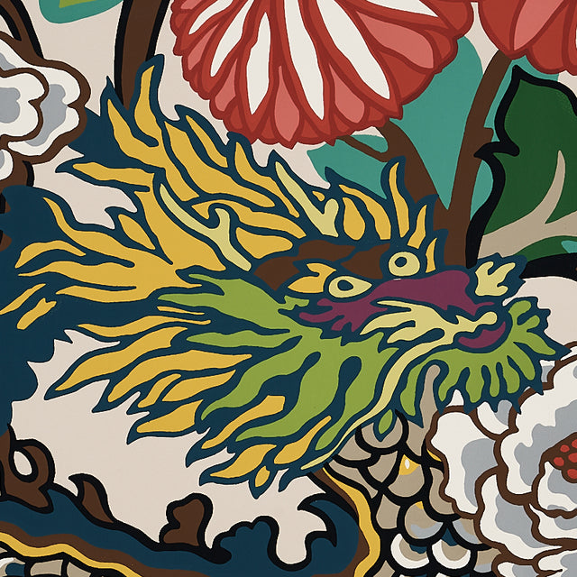 Chiang Mai Dragon Alabaster by Schumacher Chinoiserie Wallpaper – Schumacher 5001063