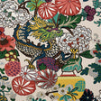 CHIANG MAI DRAGON wallpaper in Alabaster features a vibrant chinoiserie dragon and floral motif on a light background.