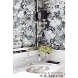 Chiang Mai Dragon Mocha by Schumacher Iconic Chinoiserie Dragon Floral Wallpaper – Schumacher 5001064