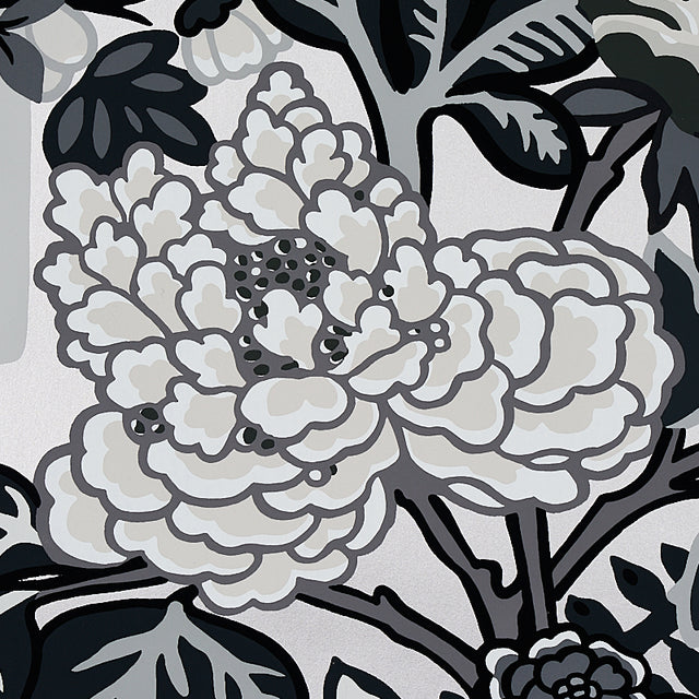 Chiang Mai Dragon Smoke by Schumacher Chinoiserie Dragon Floral Wallpaper – Schumacher 5001066