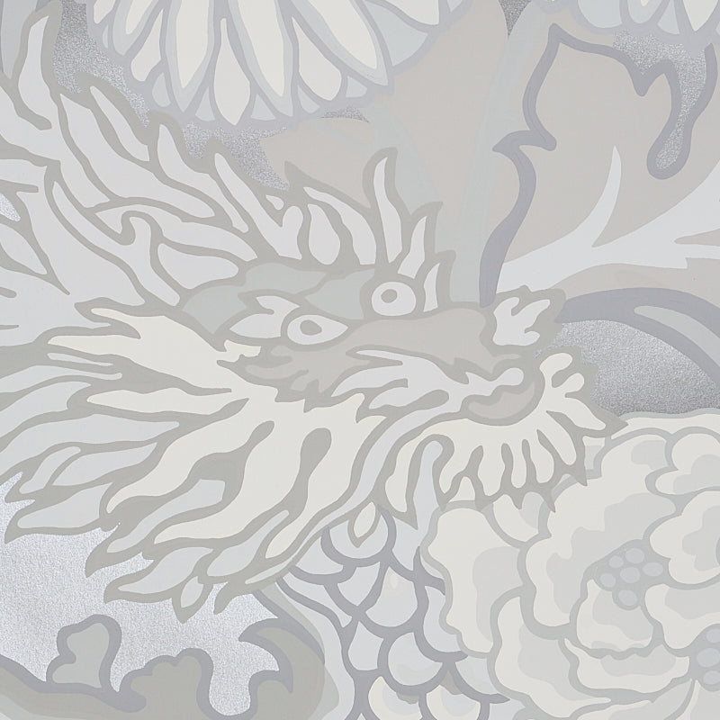Chiang Mai Dragon Limestone by Schumacher Chinoiserie Scenic Wallpaper – Schumacher 5001068