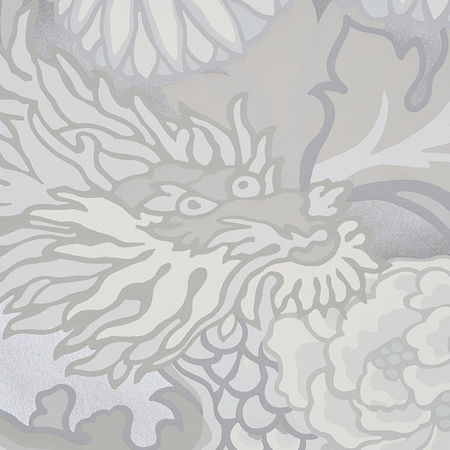 Chiang Mai Dragon Limestone by Schumacher Chinoiserie Scenic Wallpaper – Schumacher 5001068