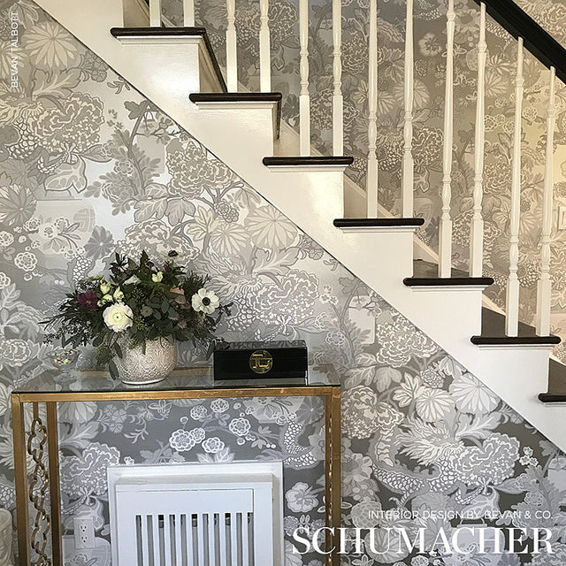 Chiang Mai Dragon Limestone by Schumacher Chinoiserie Scenic Wallpaper – Schumacher 5001068