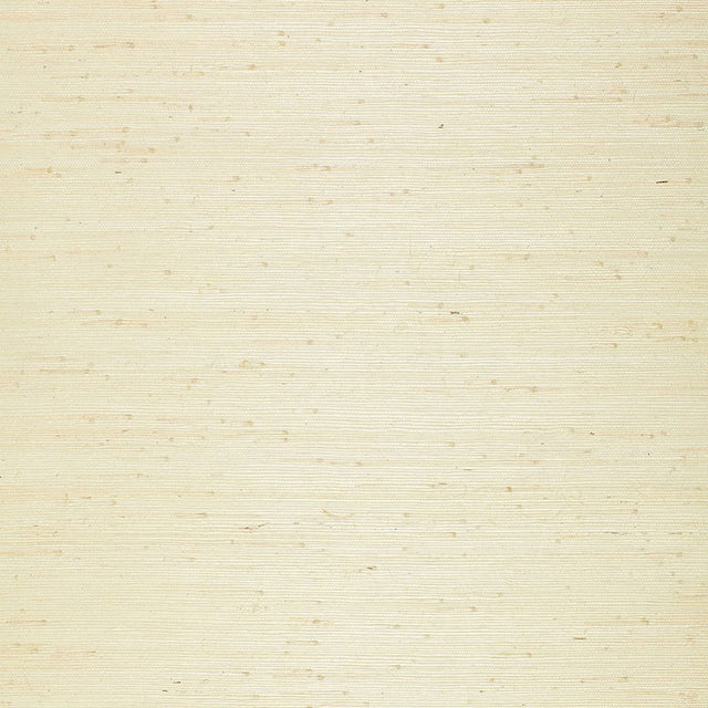 SANGO JUTE natural textured wallpaper by Schumacher, shown in close-up and roll view