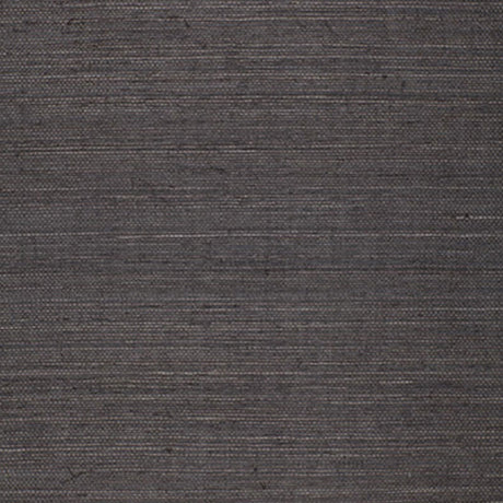 ONNA SISAL black natural grasscloth wallcovering by Schumacher, textural and elegant, shown in stacked rolls and close-up texture.