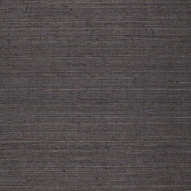 ONNA SISAL black natural grasscloth wallcovering by Schumacher, textural and elegant, shown in stacked rolls and close-up texture.