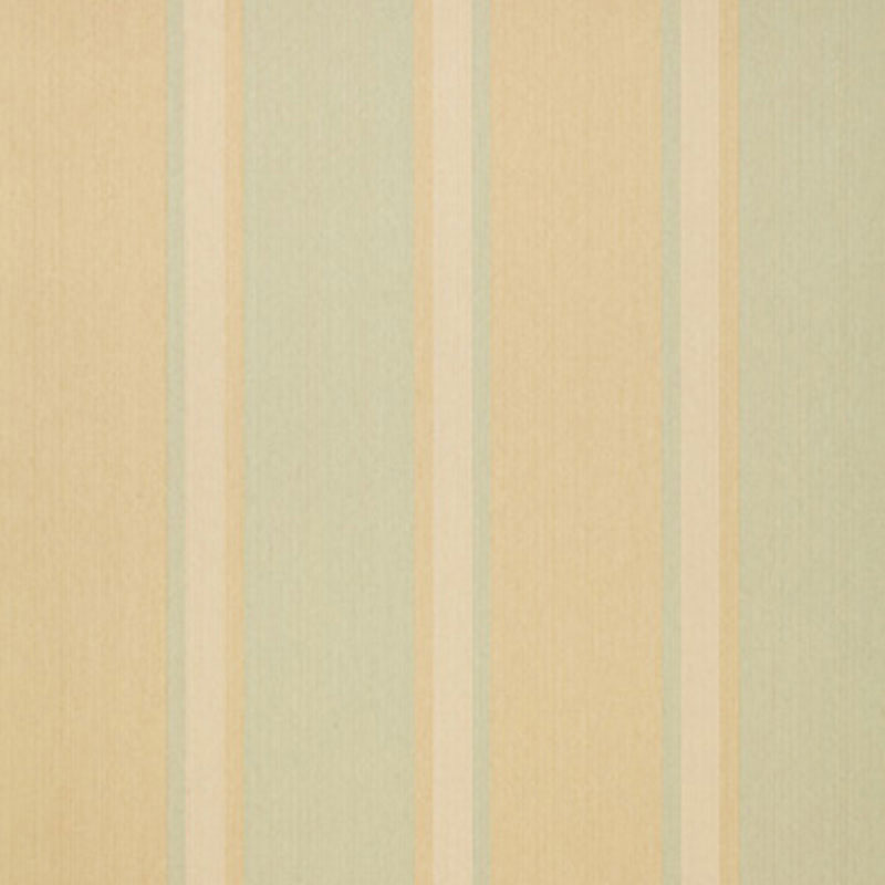 Lucera Stripe wallpaper in aqua and beige, featuring wide and narrow vertical stripes for a classic, elegant look.