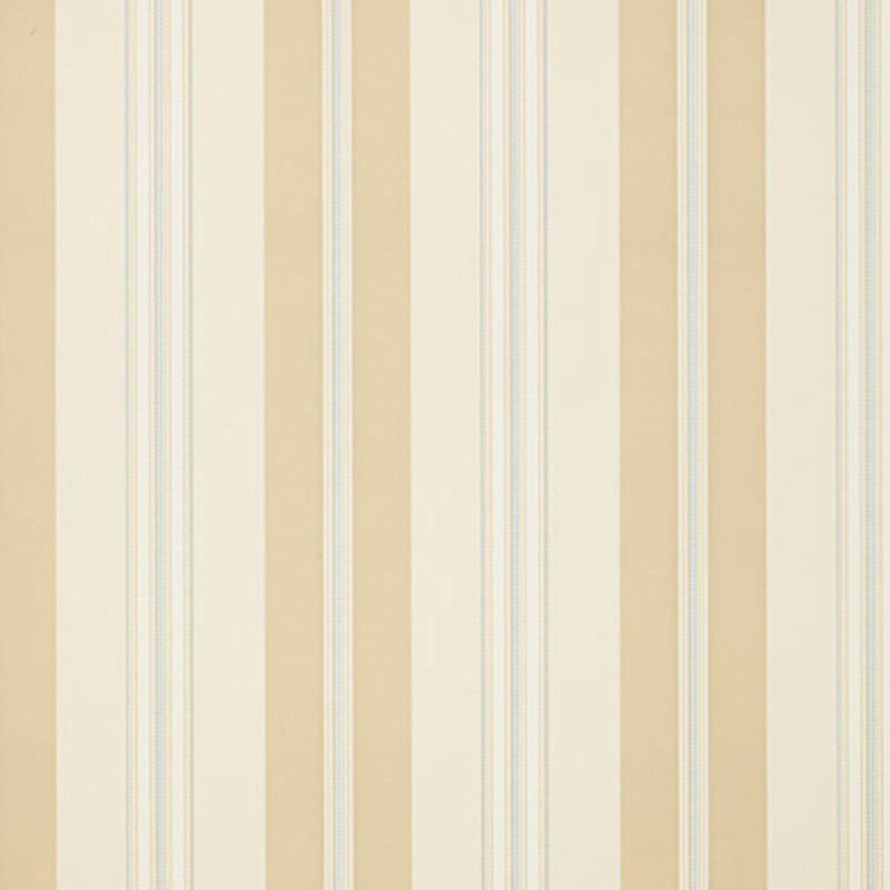 Chalon Stripe Vanilla wallpaper with classic vertical stripes in neutral tones by Schumacher.