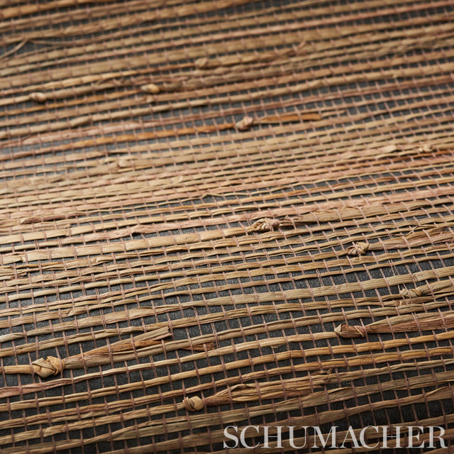 Bamba Rushcloth Ash Grasscloth Wallpaper – Schumacher 5002842