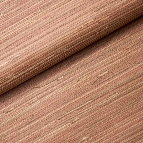 NAMI RUSHCLOTH in Woodrose, a natural textured wallcovering by Schumacher featuring an open weave and tonal variations.