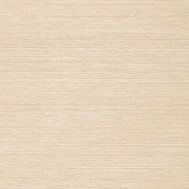 Ayame Sisal natural grasscloth wallpaper by Schumacher shown in a neutral room setting and close-up texture view.