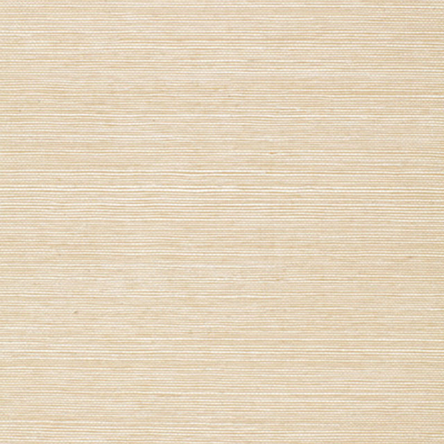 Ayame Sisal natural grasscloth wallpaper by Schumacher shown in a neutral room setting and close-up texture view.