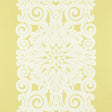 Graphic Panel Stripe wallpaper in Spring colorway, featuring an ornate damask stripe pattern on a yellow background.