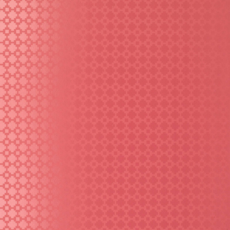 Shake It Up wallpaper in Raspberry Gloss by Schumacher, featuring a subtle geometric pattern in a vibrant pink hue.
