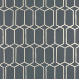 Modern Trellis Charcoal Metallic geometric trellis wallpaper by Schumacher