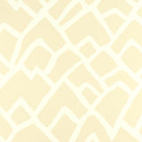 Zimba Natural by Schumacher - Modern abstract geometric wallpaper in a neutral colorway, shown in a styled living room interior.