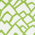 Zimba Lawn by Schumacher - graphic green and white hand-printed wallpaper with abstract geometric pattern