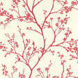 Twiggy wallpaper in Raspberry by Schumacher, featuring delicate flowering branches on a solid ground.