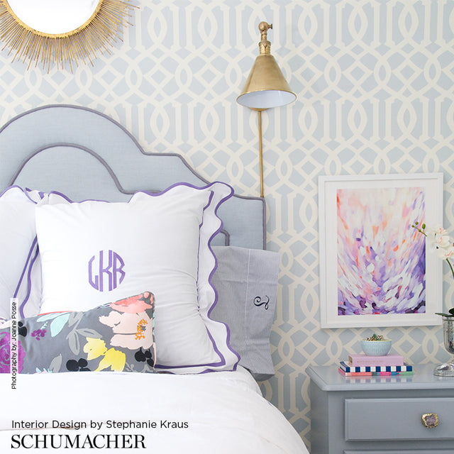Imperial Trellis Charcoal by Kelly Wearstler Schumacher Wallpaper – Schumacher 5003361