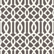 Imperial Trellis Charcoal by Kelly Wearstler for Schumacher - iconic geometric trellis wallpaper in charcoal and white, shown in bedroom and bathroom interiors.