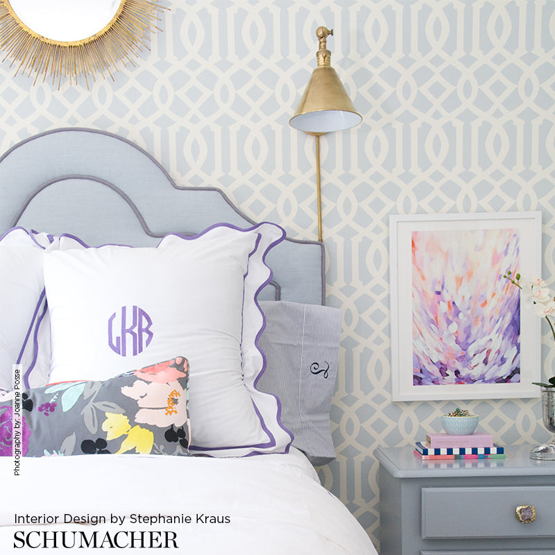 Imperial Trellis Silver by Schumacher – Kelly Wearstler Geometric Trellis Wallpaper 5003362