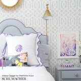 Imperial Trellis Silver by Schumacher – Kelly Wearstler Geometric Trellis Wallpaper 5003362