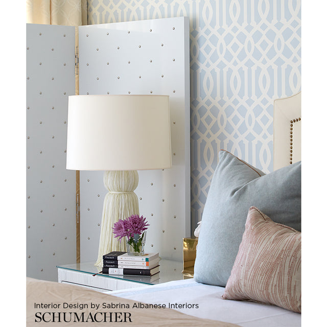 Imperial Trellis Soft Aqua by Kelly Wearstler Schumacher Wallpaper – Schumacher 5003363
