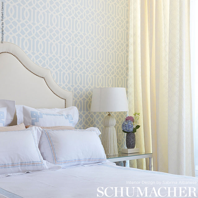 Imperial Trellis Soft Aqua by Kelly Wearstler Schumacher Wallpaper – Schumacher 5003363