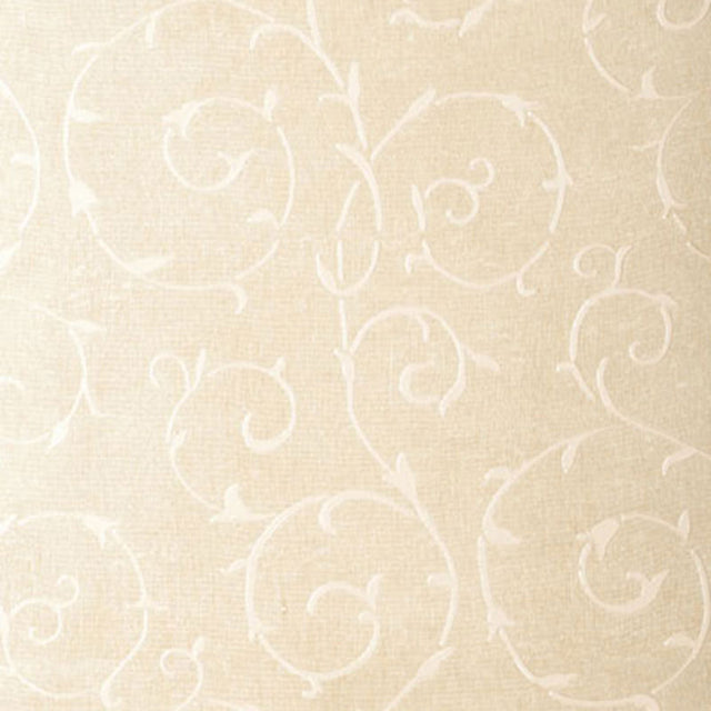 Pamona Vine Pearl handcrafted wallcovering by Schumacher featuring a swirling vine pattern in a soft neutral colorway.