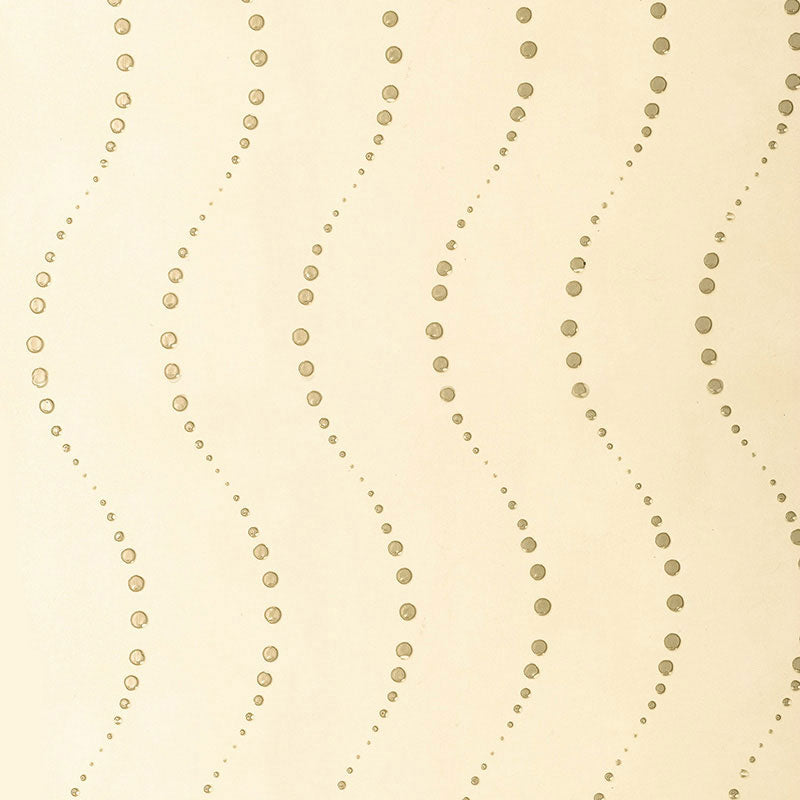 BUBBLES Cream Handcrafted Non-Woven Wallpaper by Schumacher - Subtle dotted wavy pattern on cream background