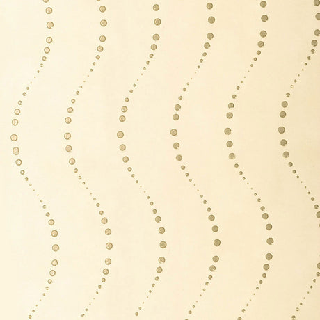 BUBBLES Cream Handcrafted Non-Woven Wallpaper by Schumacher - Subtle dotted wavy pattern on cream background