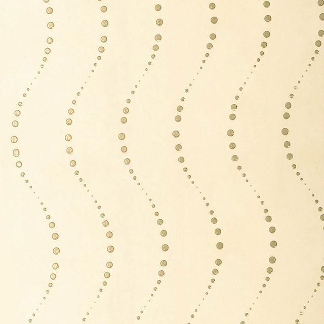 BUBBLES Cream Handcrafted Non-Woven Wallpaper by Schumacher - Subtle dotted wavy pattern on cream background