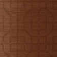 Linyi Embroidered Fret Sisal in Chestnut, handcrafted wallcovering with geometric fretwork pattern and sisal texture.