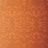 Varenna Damask terracotta damask patterned wallpaper by Schumacher