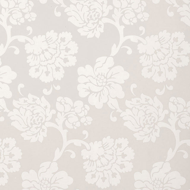 Albero Floreale Damask wallpaper in grey with a large-scale floral damask pattern by Schumacher.