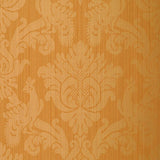 Valette Strie Damask terracotta damask wallpaper with a striated background and ornate pattern