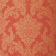 Valette Strie Damask wallpaper in garnet red with a classic damask pattern by Schumacher