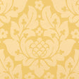 Fiore Damask wallpaper in Buttercup yellow by Schumacher, featuring a classic damask floral pattern.