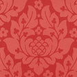 Fiore Damask wallpaper in Berry by Schumacher, featuring a bold damask pattern in rich red tones.