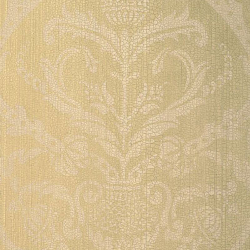 Masaccio Damask Bisque wallcovering with intricate damask pattern in a soft beige color by Schumacher