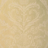 Masaccio Damask Bisque wallcovering with intricate damask pattern in a soft beige color by Schumacher