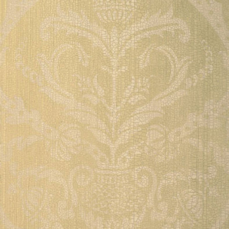 Masaccio Damask Bisque wallcovering with intricate damask pattern in a soft beige color by Schumacher