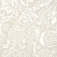UCCELLO wallpaper in Stone by Schumacher features a hand-screened botanical and bird pattern in neutral tones.