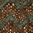 Chesapeake Topaz by Schumacher - Hand-gathered natural feather chevron stripe wallcovering panel