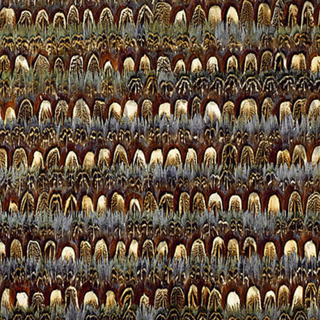 Montauk Topaz by Schumacher - Small-scale feather stripe luxury wallcovering panel