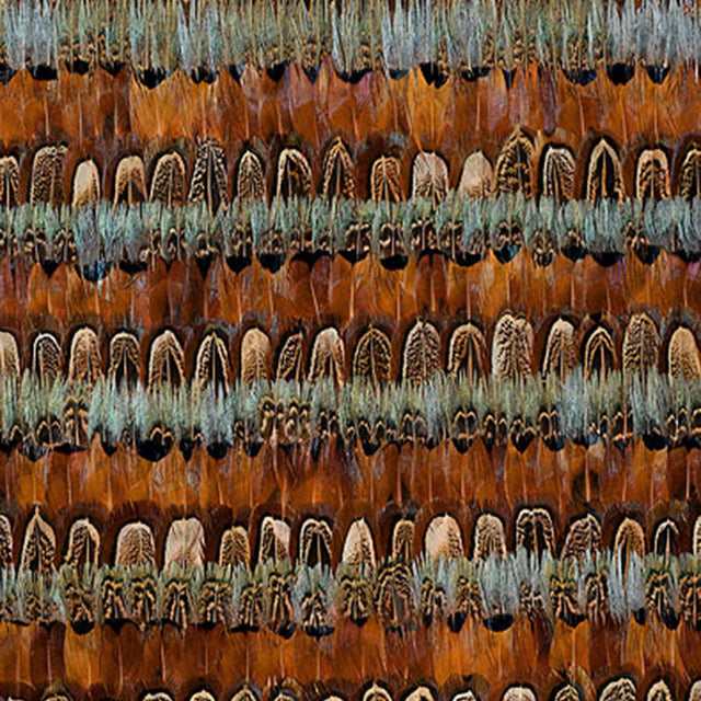 Katmai Mineral by Schumacher - Luxe hand-applied feather stripe wallcovering panel in rich brown and mineral tones