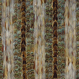 Niagara Patina by Schumacher - Luxe vertical stripe wallcovering with natural feathers in variegated patterning.